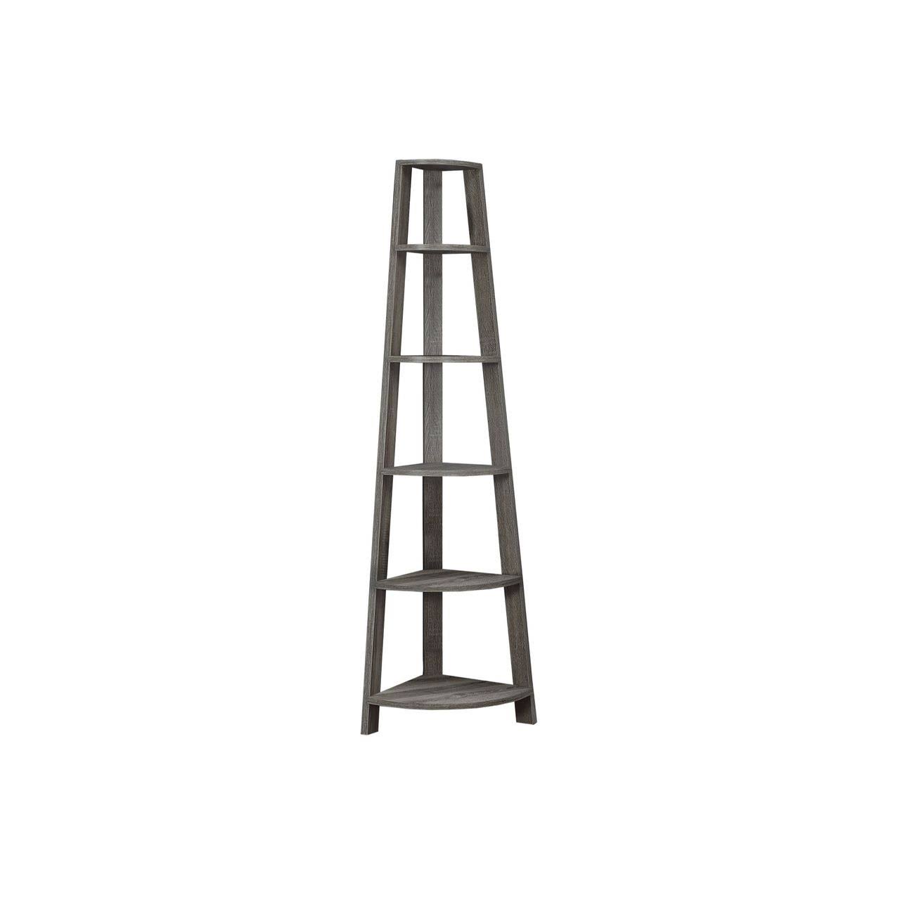 Ergode Bookcase - 72x22H / Dark Taupe Corner Accent Etagere