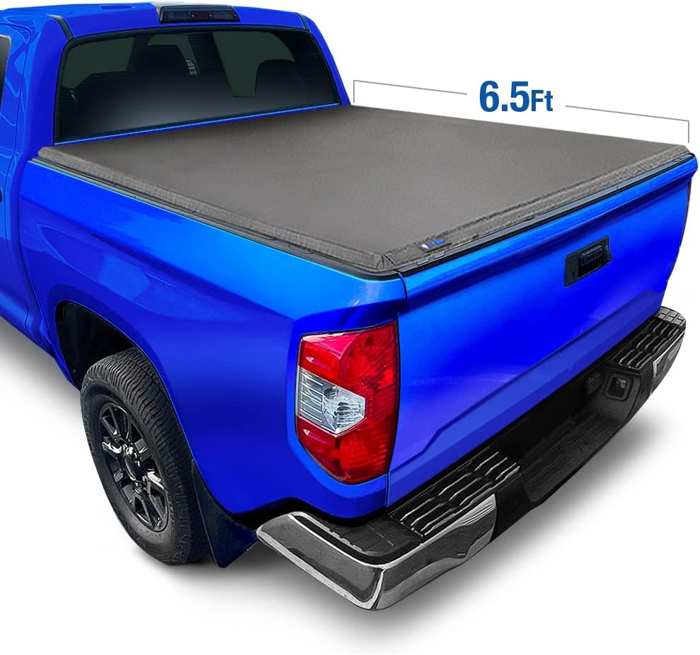 Tyger Auto T1 Soft Roll Up Truck Bed Tonneau Cover Compatible with 2007-2013 Toyota Tundra | Fleetside 6.5' Bed (78