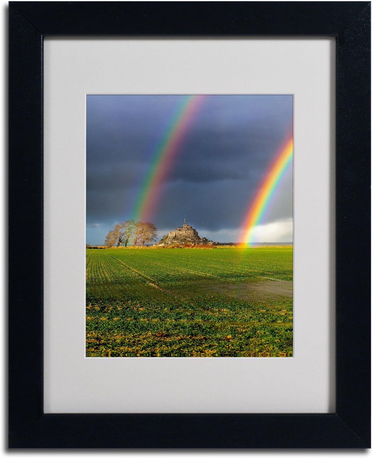 Double Rainbow Artwork by Mathieu Rivrin, 11 by 14-Inch, Black Frame Pack of 2