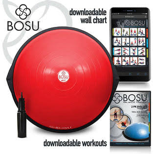 Bosu 72-10850 Home Gym The Original Balance Trainer 65 cm Diameter, Red u0026 Black