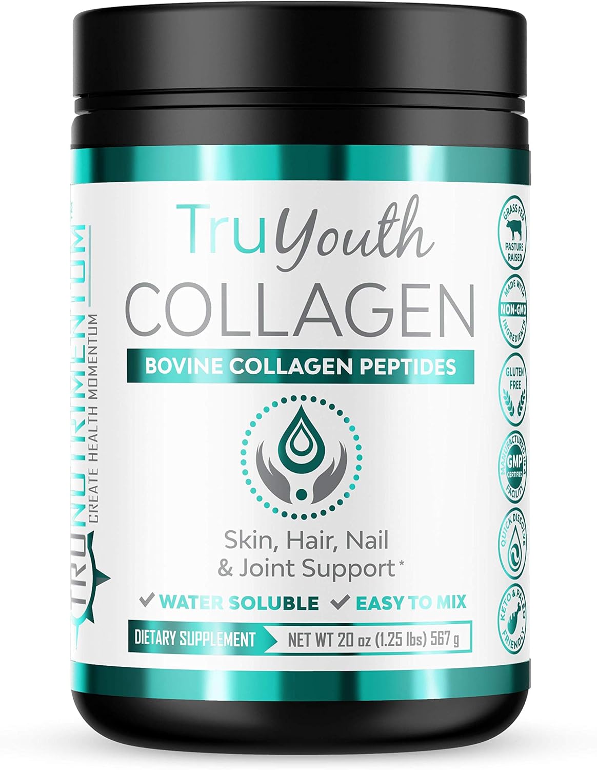 TruYouth Gluten Free Collagen Powder | Collagen Peptides Powder by TruNutrimentum | Helps Support Hair, Skin, & Joint Health | Amino Acids &11 Grams of Collagen | 50 Servings Per Container Pack of 2