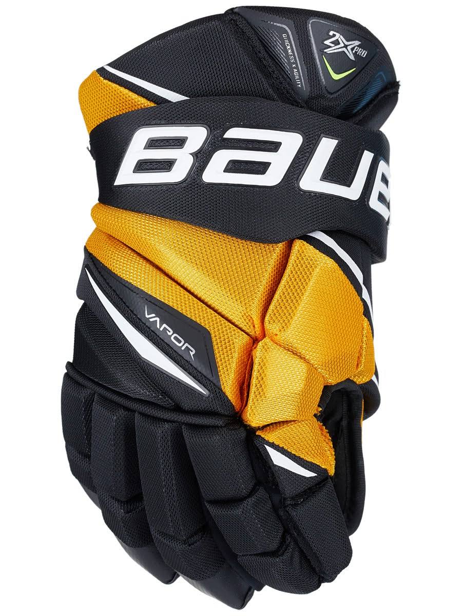 Bauer Vapor 2x Pro Senior Ice Hockey Gloves Black/Gold / 13x22