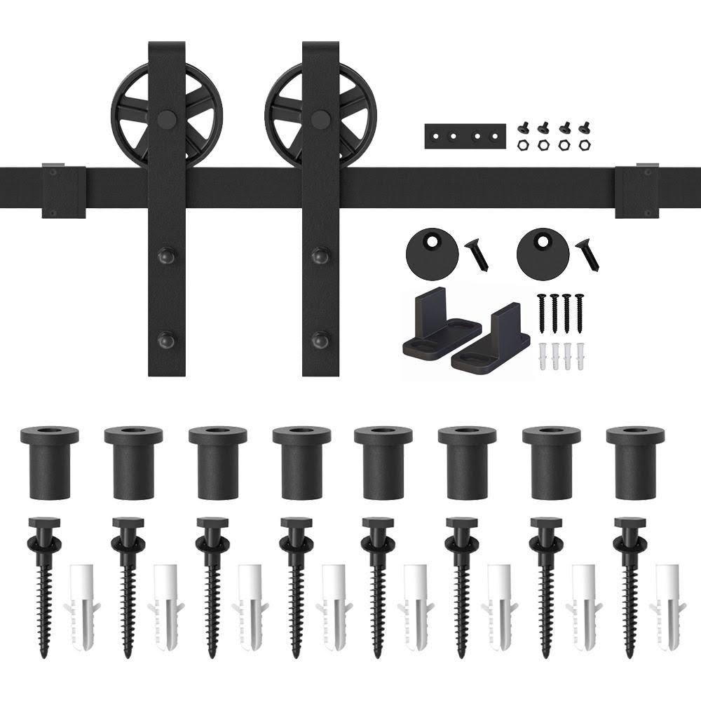 Sliding Standard Single Barn Door Hardware Kit Winsoon Track Length: 120 in. GCM2774
