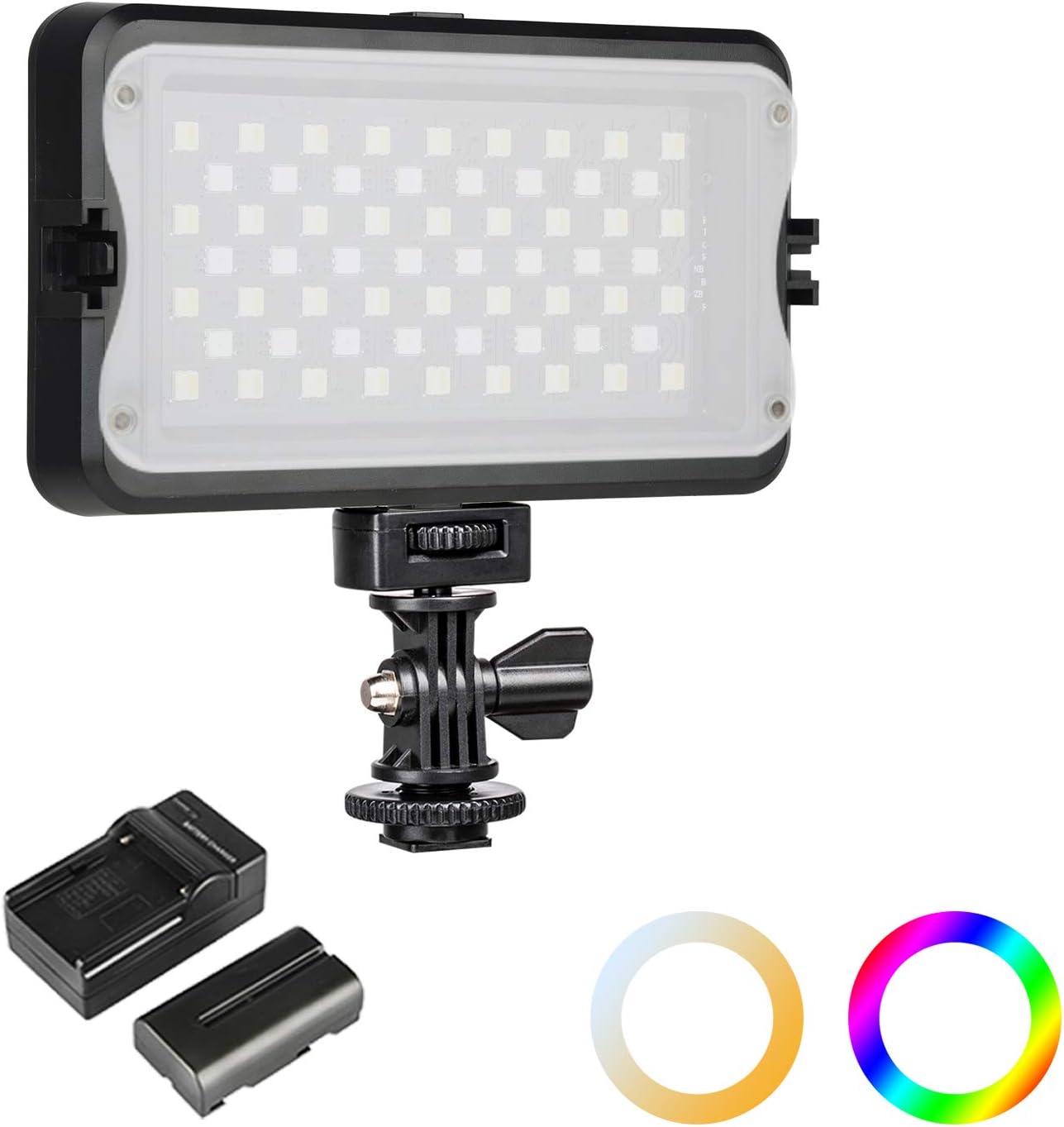 2 Packs RGB LED Camera Video Light Kit, Portable on Camera Photo Light Panel Dimmable for DSLR Camera Camcorder with Tripod, High Brightness, 2800K-6800K Bi-Color & 360° RGB Colors, APP Control Pack of 2