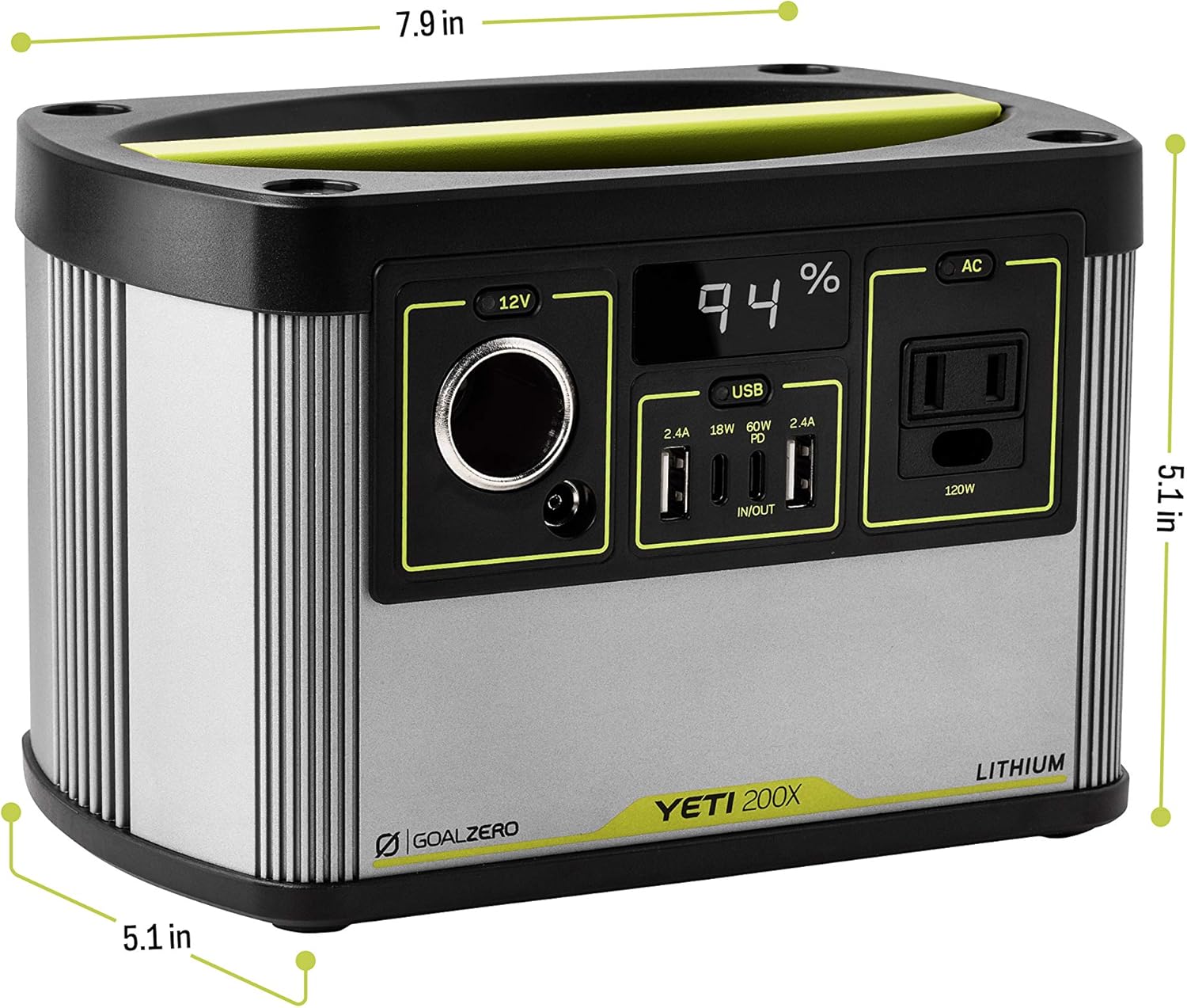Goal Zero Yeti 200X Lithium Portable Power Station, 200Wh Power Station with AC Inverter and USB-C PD Fast-Charging