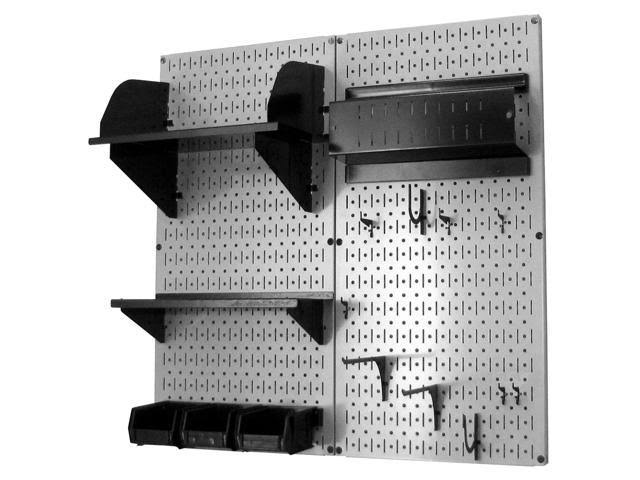 Wall Control Hobby Craft Pegboard Organizer Storage Kit, Gray/Black