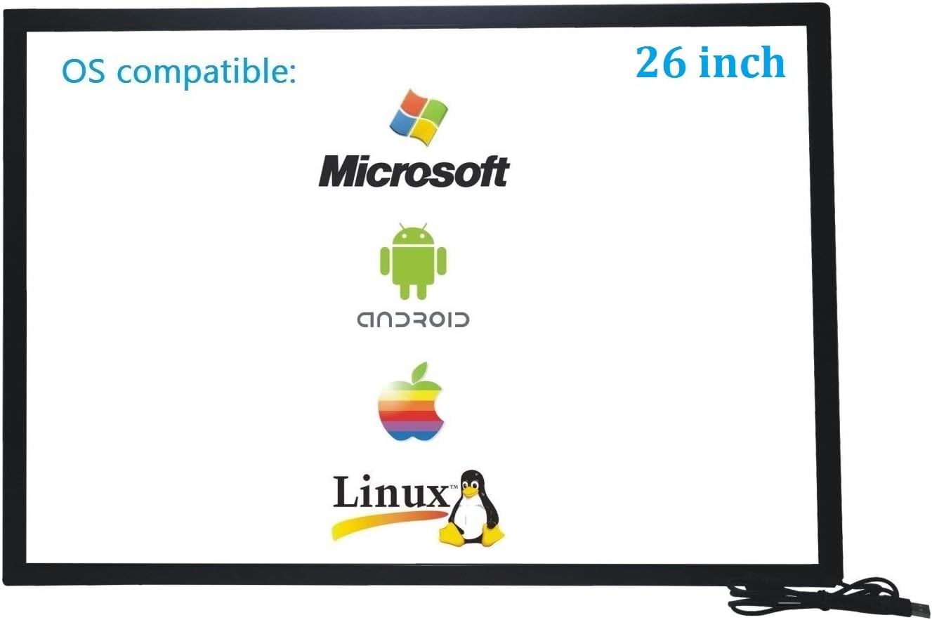 DeYoWo 26 Inch Interactive 10 Points Infrared IR Touch Screen Overlay Frame Free Drive