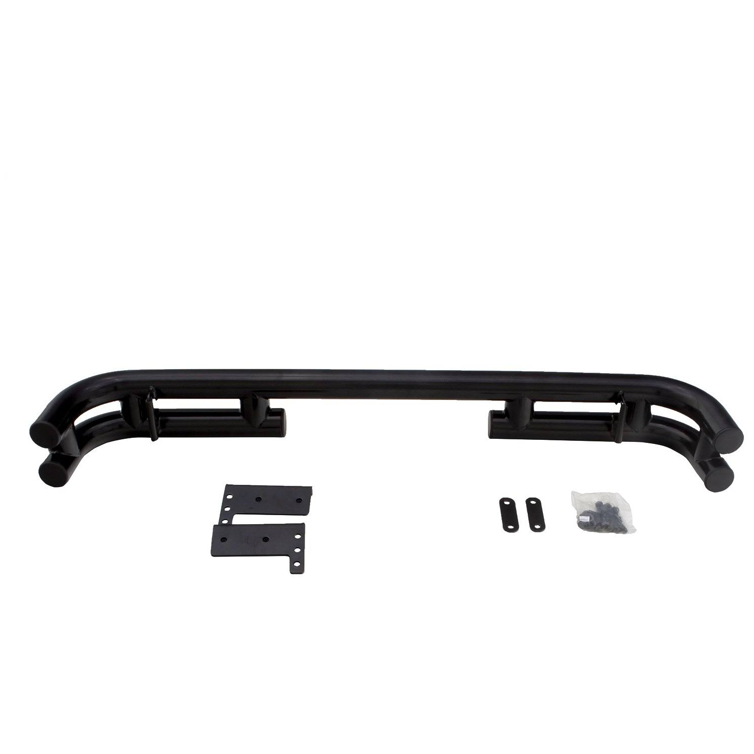 Rampage 7648 Rear Double Tube Bumper, Black