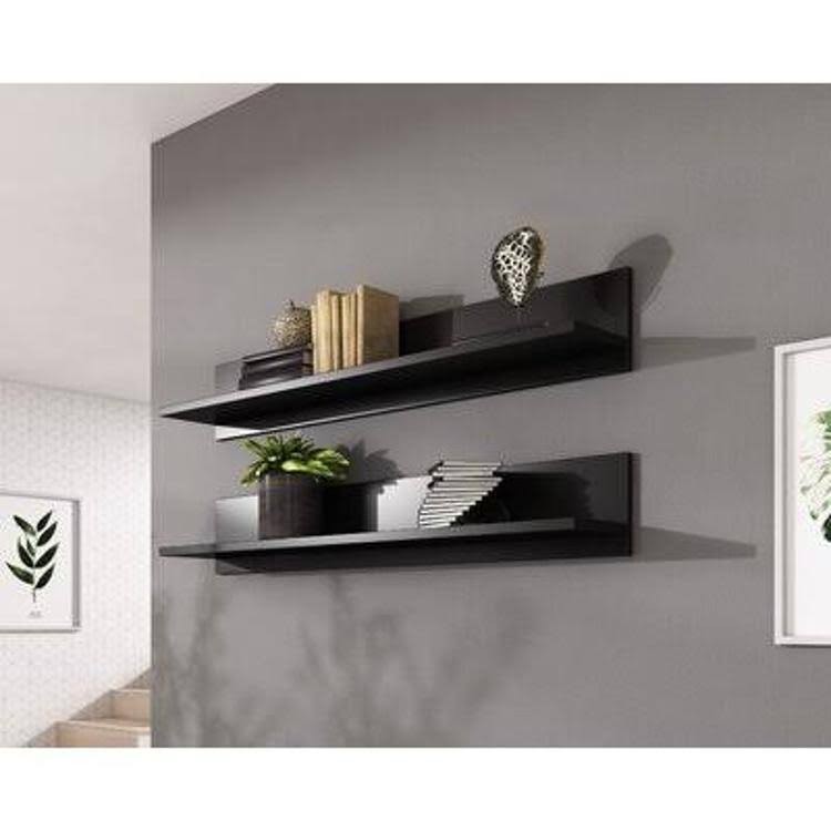 Aerona 2 Piece Bracket Shelf Set Brayden Studio Finish: Black