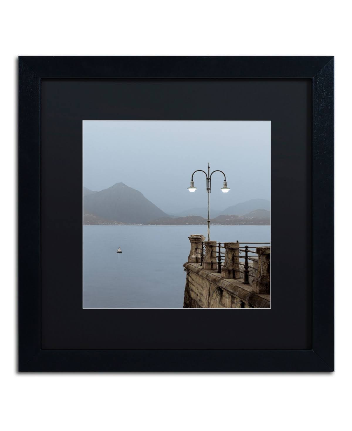 Trademark Art Alan Blaustein 'Lake Vista VI' Black Matted Framed Art