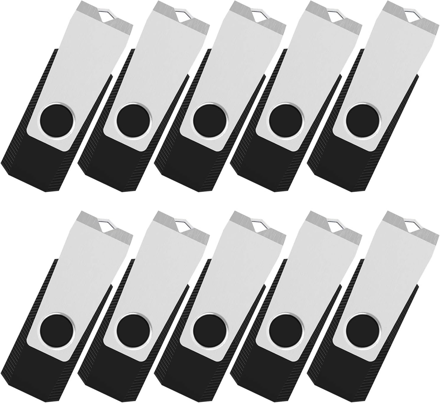 TOPESEL 50PCS 8GB Bulk USB 2.0 Flash Drive Swivel Memory Stick Thumb Drives Pen Drive (8G, 50 Pack, Black)