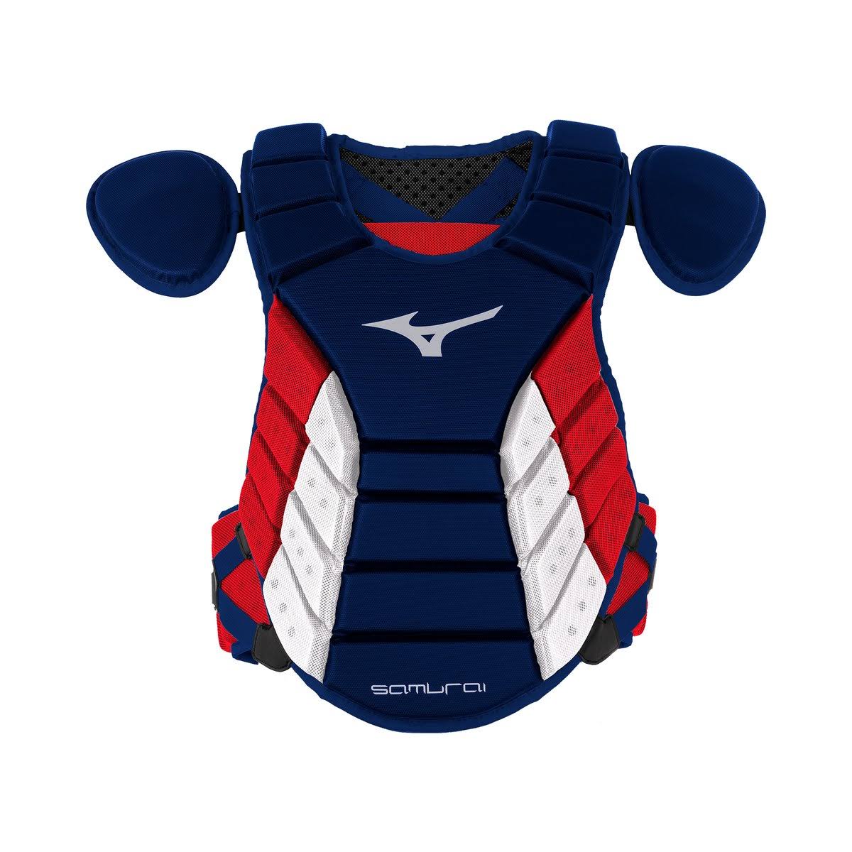 Mizuno Samurai 16 inch Adult Chest Protector - Black/Red