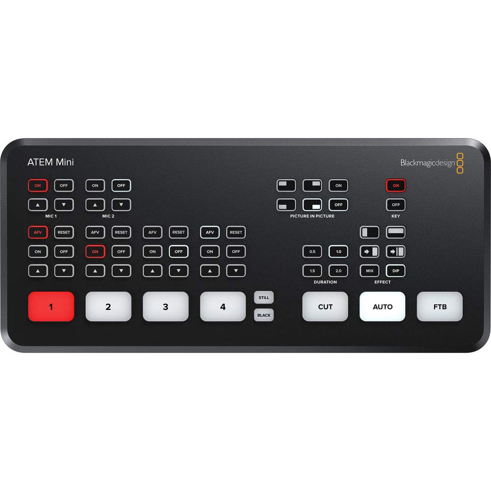 Blackmagic Design ATEM Mini HDMI Live Stream Switcher with HDA-106 HDMI Cable 6'& Fastener Straps (10-Pack) Bundle