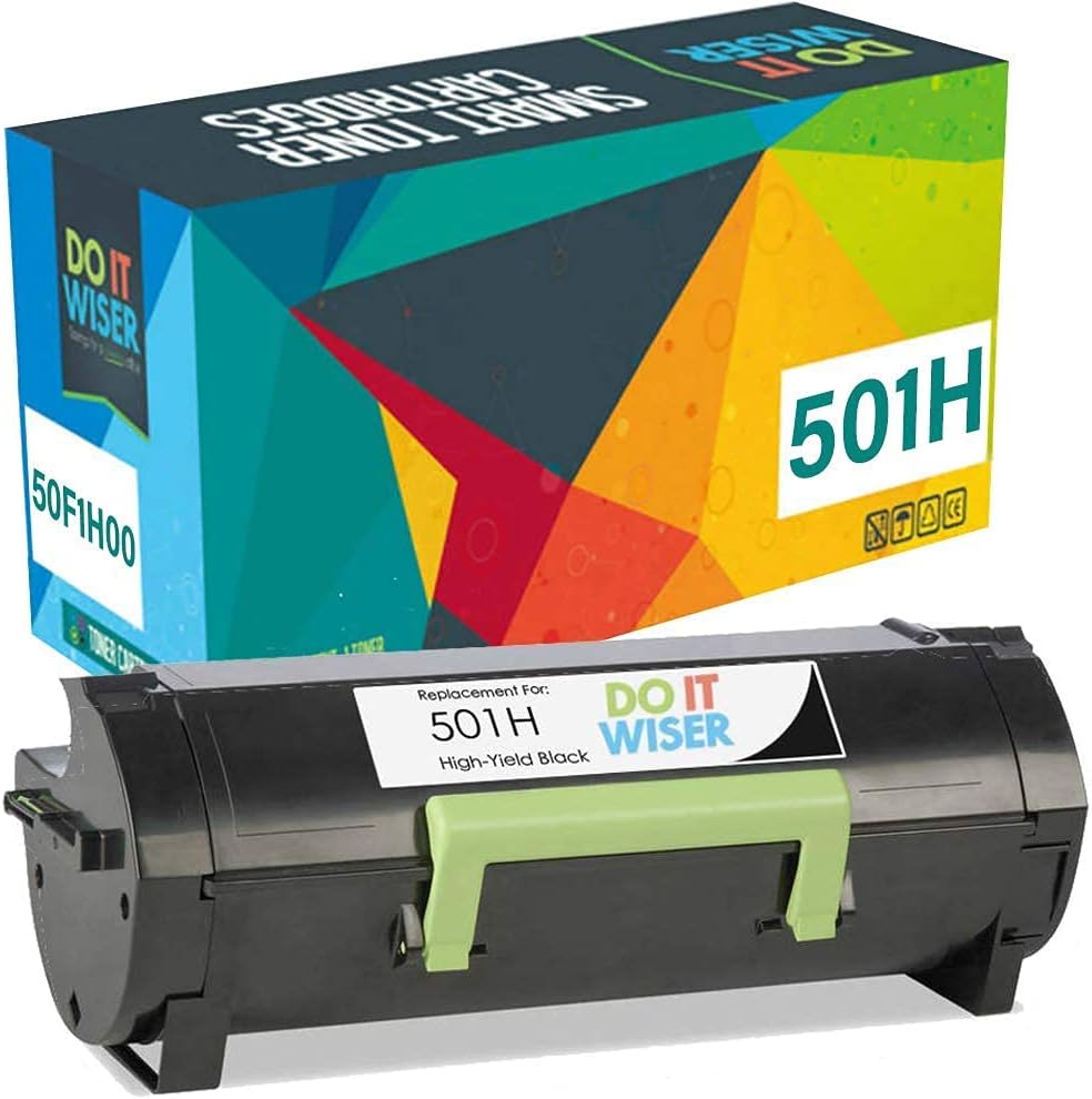 Do it Wiser Compatible Printer Toner Cartridge Replacement for Lexmark 50F1H00 501H MS310dn MS312dn MS315dn MS410dn MS415dn MS510dn MS610dn (5,000 Pages High Yield) Pack of 2