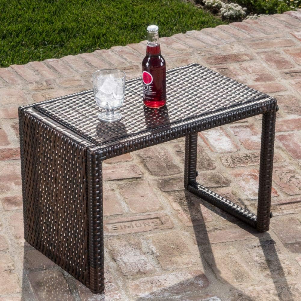 Christopher Knight Home CKH C-Shaped PE Accent Table, Multibrown