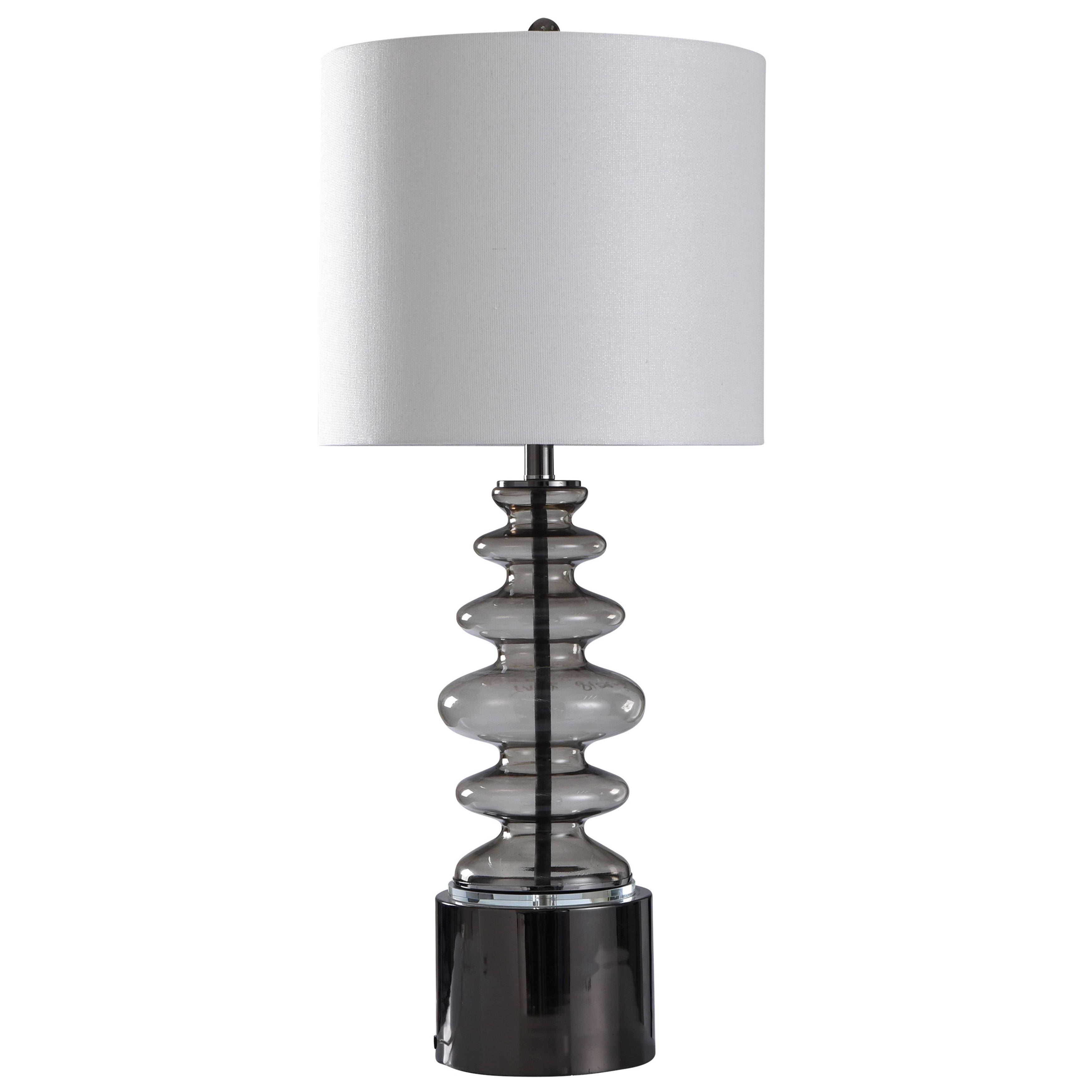 StyleCraft Carlsberg 35 in. Smoke, Clear, Black Table Lamp