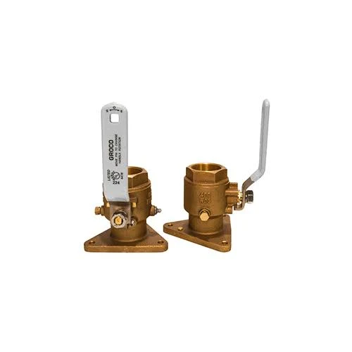 GROCO 1-1/4x22 Bronze Tri-Flanged Ball Valve/Seacock FBV1250