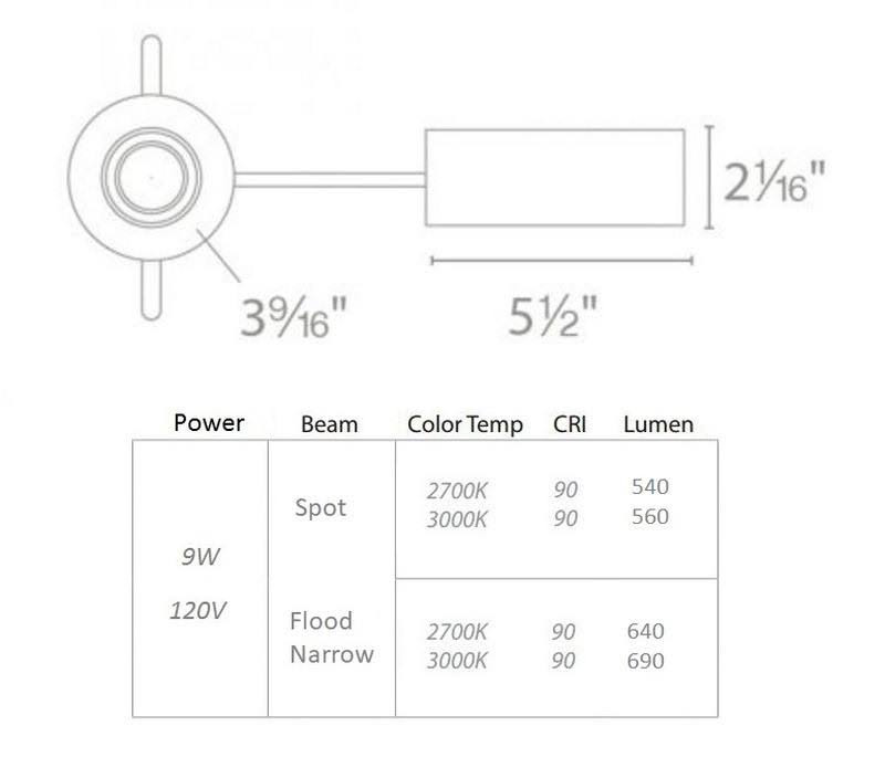 WAC Lighting R2BRA-S930-BN Oculux LED Module Brushed Nickel Adjustable Trim and Housing