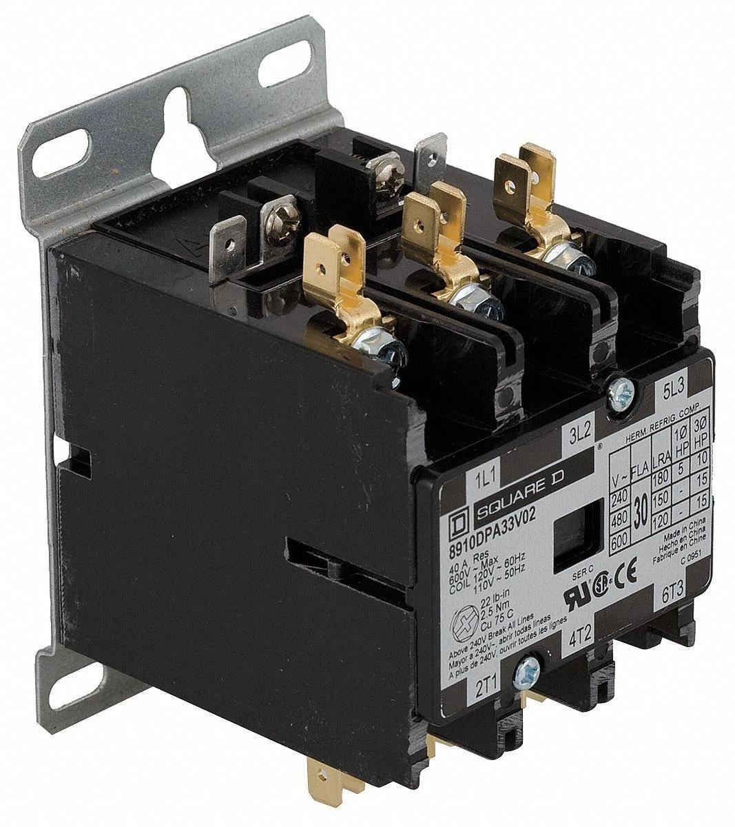 Square D Definite Purpose Contactor 8910DPA13V09