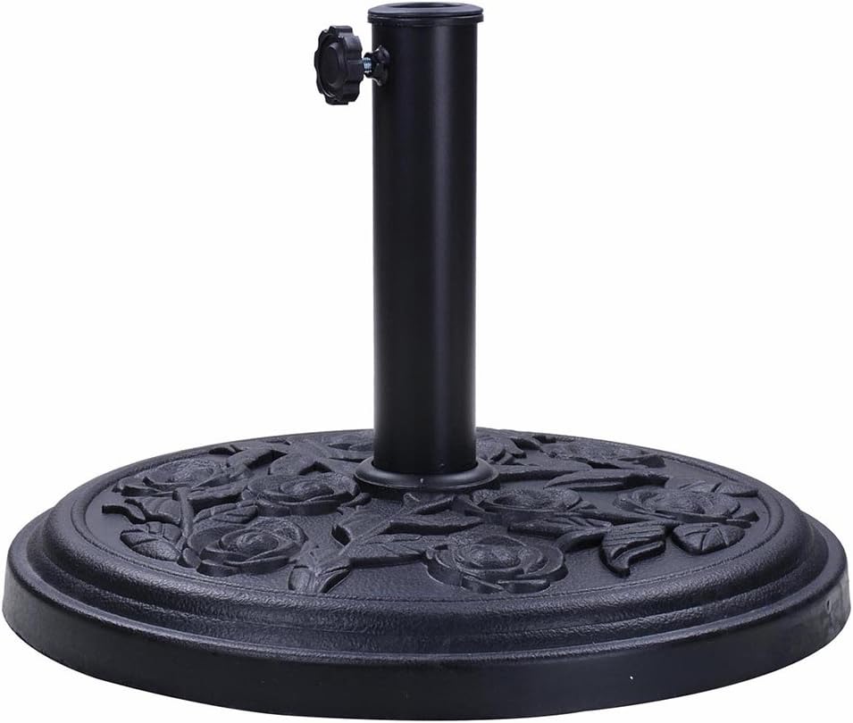 Yescom 18-inch 20-lbs Round Umbrella Base Heavy Stand Holder Fit for 8ft 9ft 10ft Patio Garden Umbrella Black