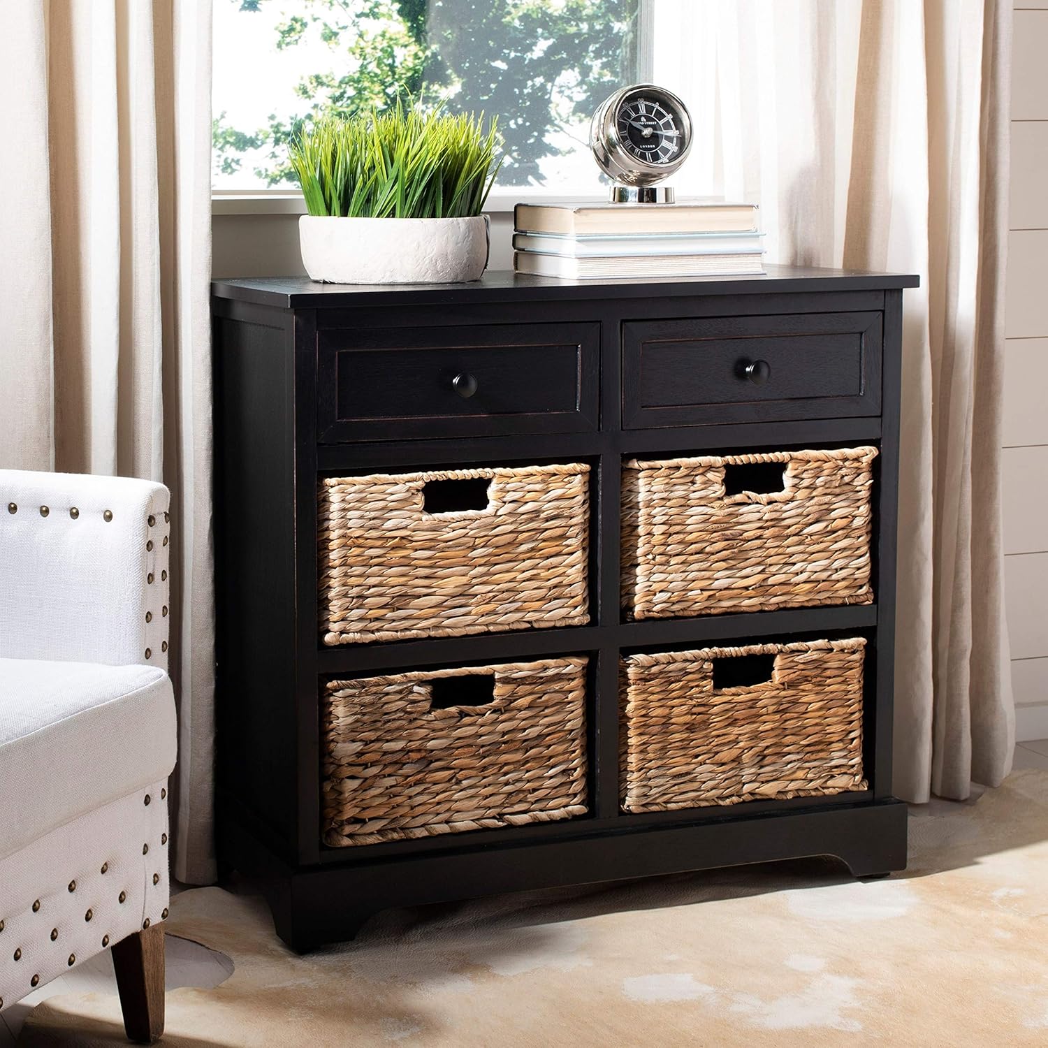 6-Drawer Black Storage Unit 29.9