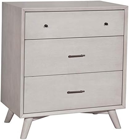 Allora Mid Century Modern Wood 3 Drawer Accent Chest in Gray
