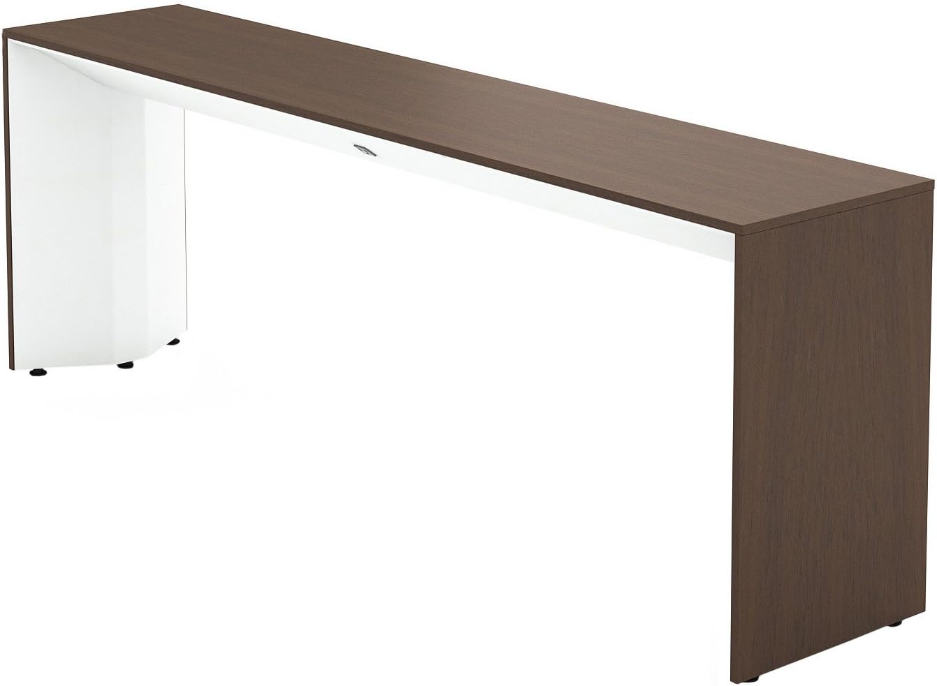 Steelcase Campfire Slim Table with Blackwood Finish, Platinum Metallic