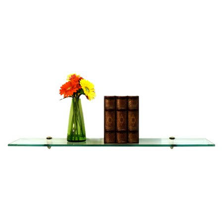 Spancraft Glass Floating Glass Shelves Wall Shelf, Black