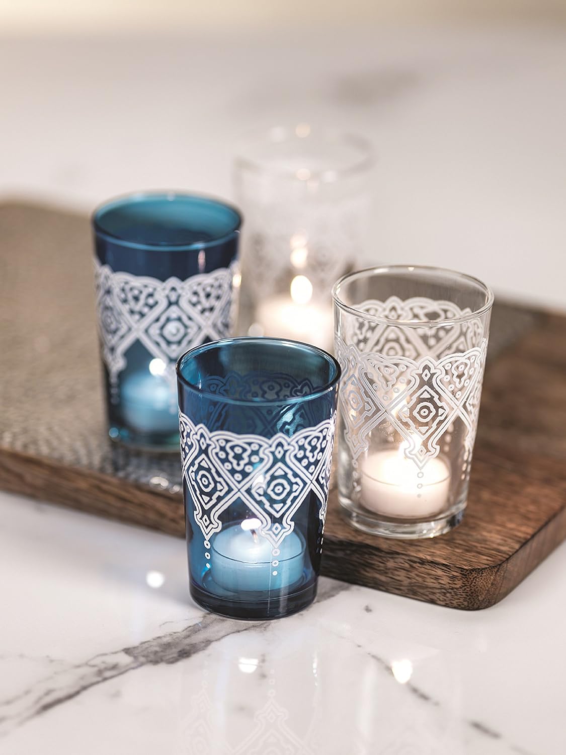 Zodax MC-139 Mazagan Glass Tealight Holders (Set of 6), Clear, 6 Piece Pack of 2