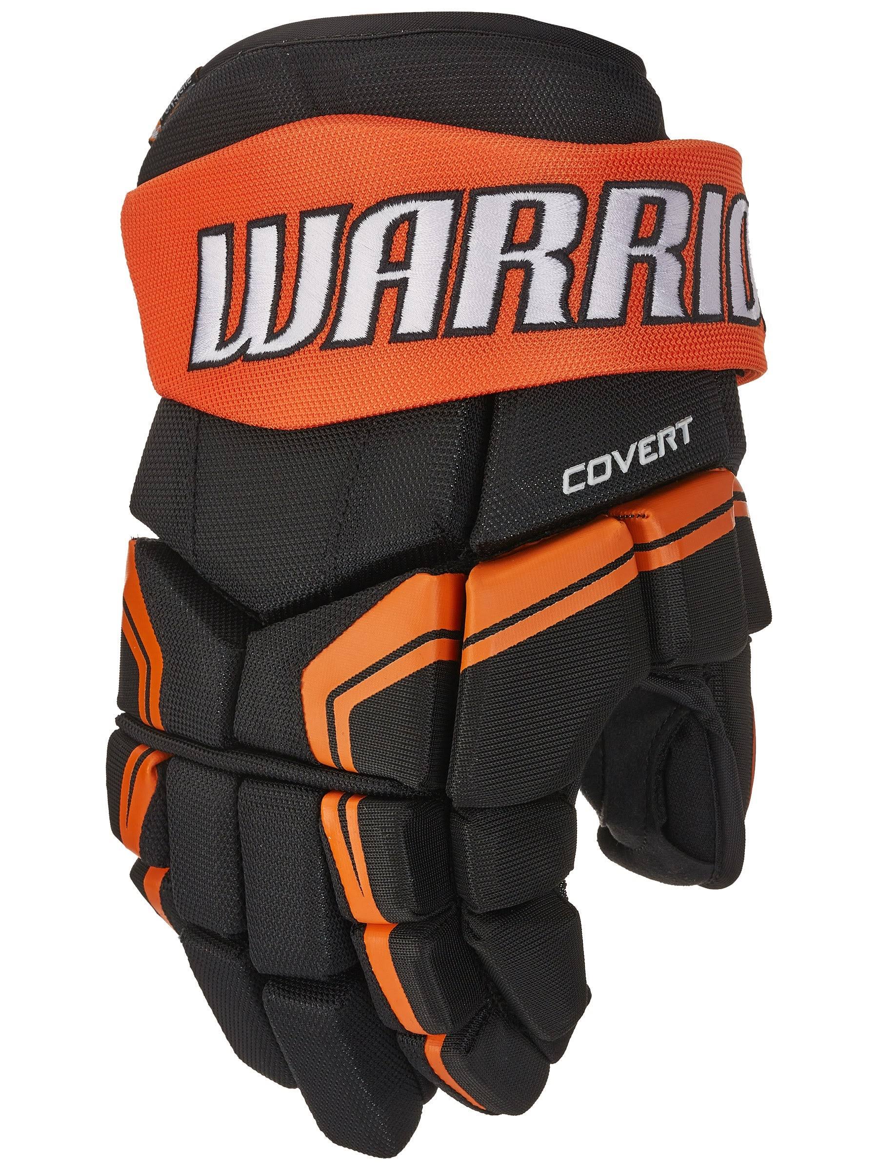Warrior QRE3 Player Hockey Gloves - Junior - Black/Orange - 12.0x22