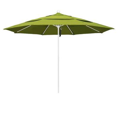 California Umbrella 11' Market Umbrella Fabric: Pacifica Ginkgo, Frame Finish: Matted White
