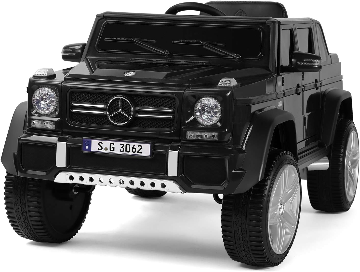 JOYLDIAS Kids Ride On Cars, Licensed Mercedes-Benz Maybach G650S, 12V Battery Powered Toy Electric Car for Kids with 2.4G Remote Control, 2 Motors, 3 Speeds, Lock, Music, Horn, LED Lights, White