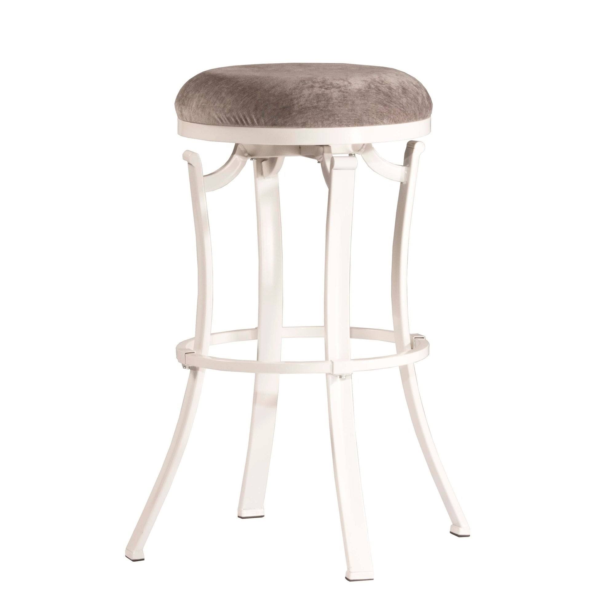 Copper Grove Gerbera Swivel Backless White Bar Stool