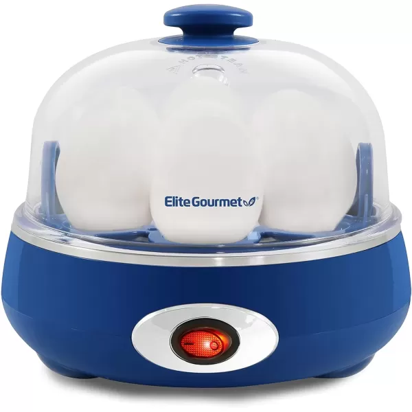 Egg Cookers Easy Electric 7 Egg Capacity Cooker, Poacher, Omelet Maker, Scrambled, Soft, Medium, Hard Boiled with Auto Shut-Off and Buzzer, BPA Free, Charcoal Grey(Blue)