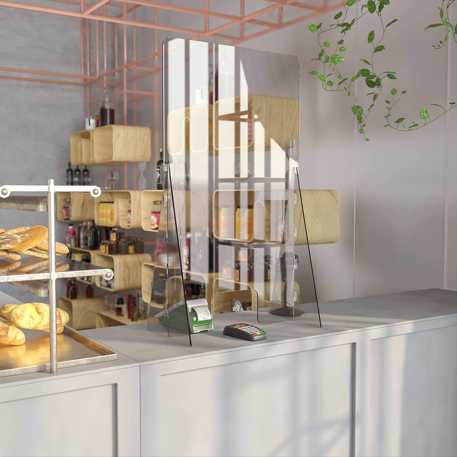 Flash Furniture Acrylic Free-Standing Register Shield / Sneeze Guard, 42