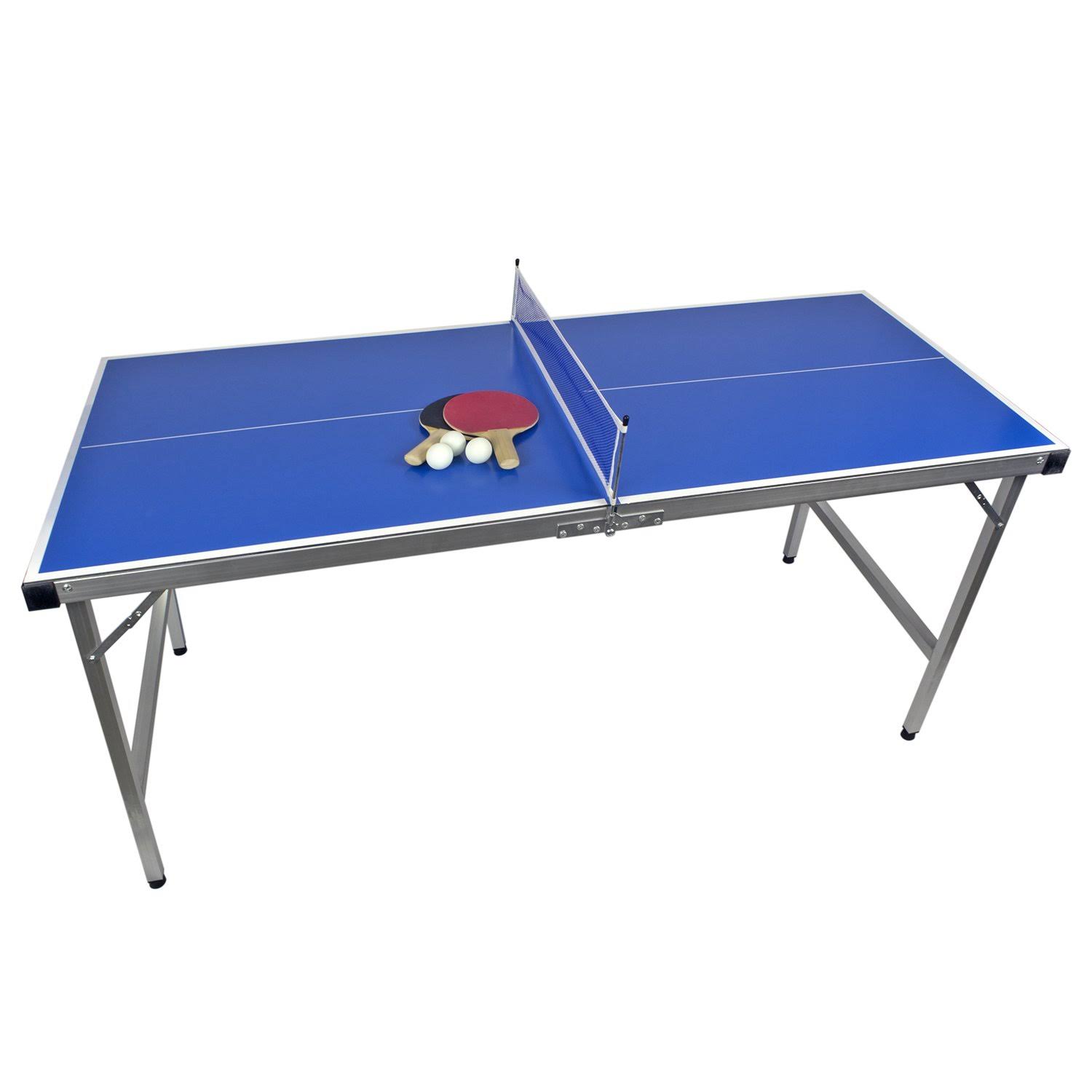 Poolmaster Outdoor Backyard Junior Table Tennis Ping Pong Table, Paddles u0026 Balls