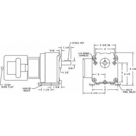 Dayton 4Z518 AC Gearmotor, 15 RPM, TEFC, 115/230V