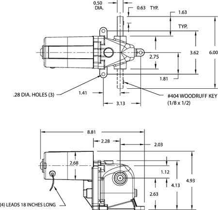 Dayton 1LRA7 AC/DC Gearmotor, 4.5 RPM, 115V, Open Vented
