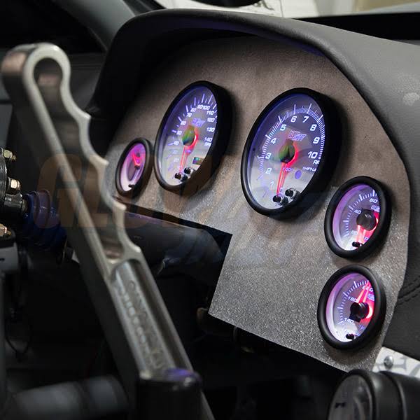 GlowShift Dashboard 6 Gauge Set - Speedometer, Tachometer, Oil Pressure, Water Temperature, Volt u0026 Fuel Level Gauges - White