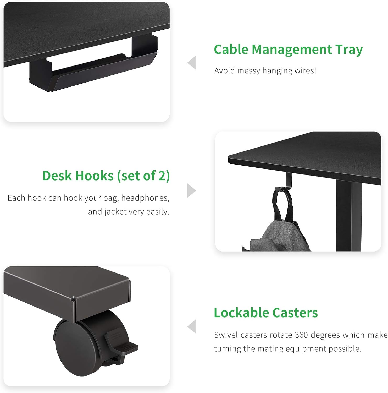FAMISKY Manual Height Adjustable 48 x 24 inch Stand Up Desk, Crank Stand Workstation for Home Office with Handle Black Frame/Black Top