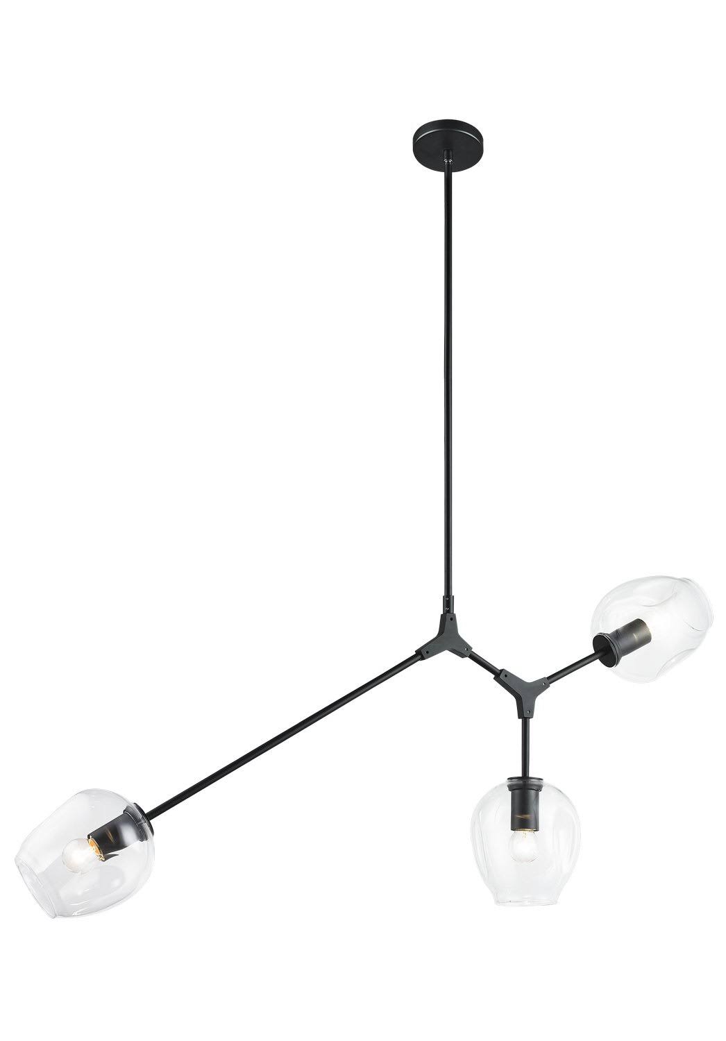 Matteo Lighting C49703bk Three Light Chandelier Cherry Blossoms Black