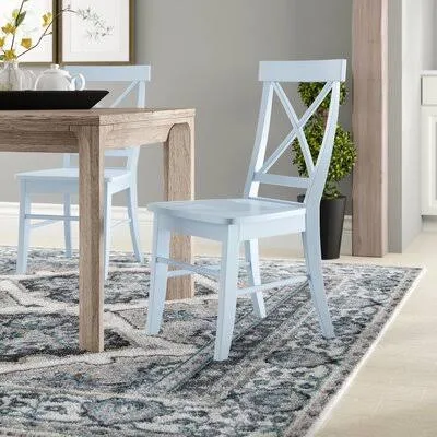 Solid Wood Cross Back Side Chair August Grove Color: Bright White