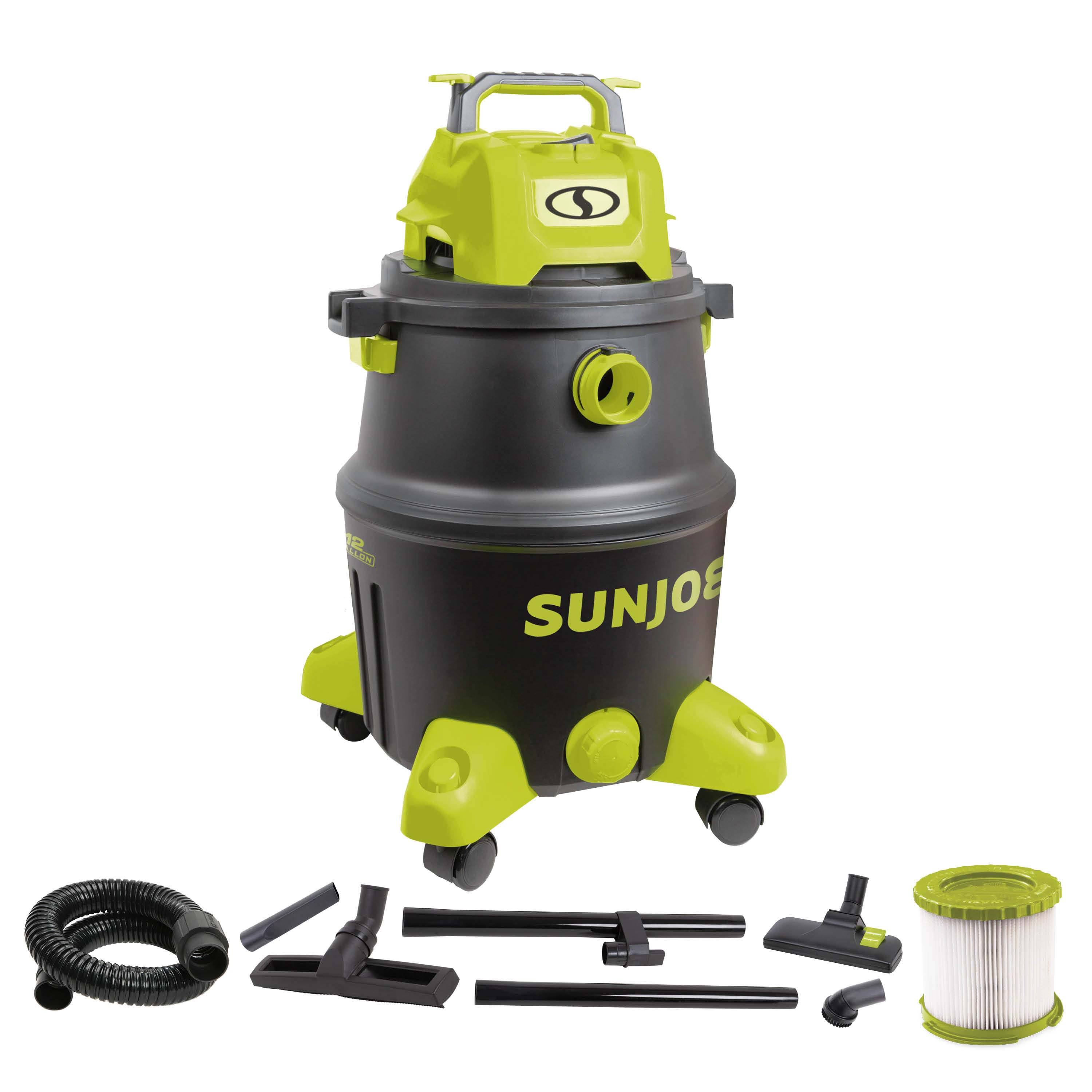 Sun Joe SWD12000 Industrial Motor Wet/Dry Vacuum , 12 Gal , 6.5 Peak HP , 60 CFM