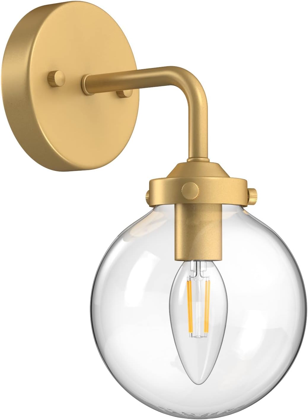 Ralbay Matte Black Vanity Light Fixtures 3 Light Industrial Globe Bathroom Wall Lights Vintage Style Clear Glass Globe Black Bathroom Light Fixtures (Exclude Bulb)