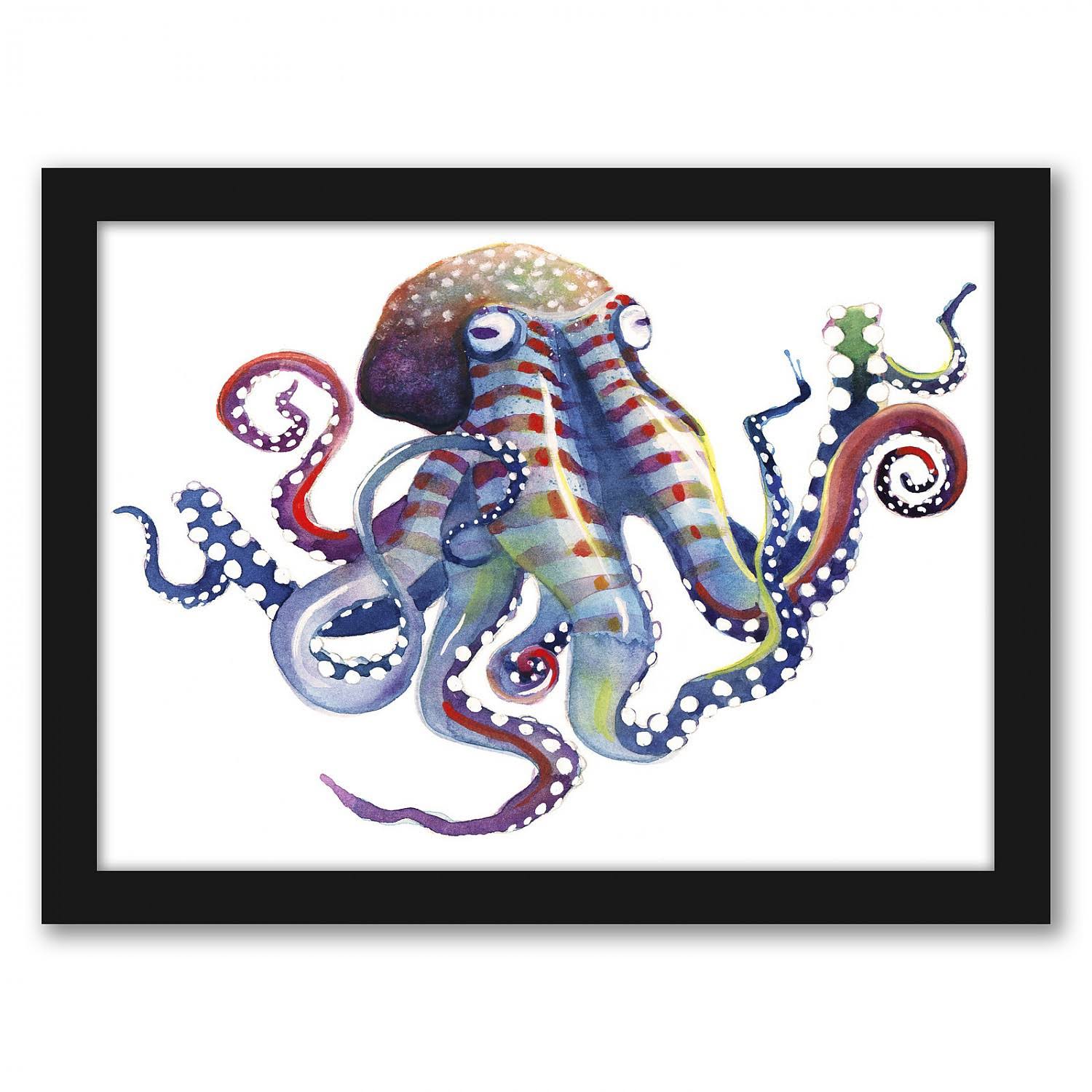 Americanflat - Octopus by Sam Nagel - Black Frame 16x22x20x22