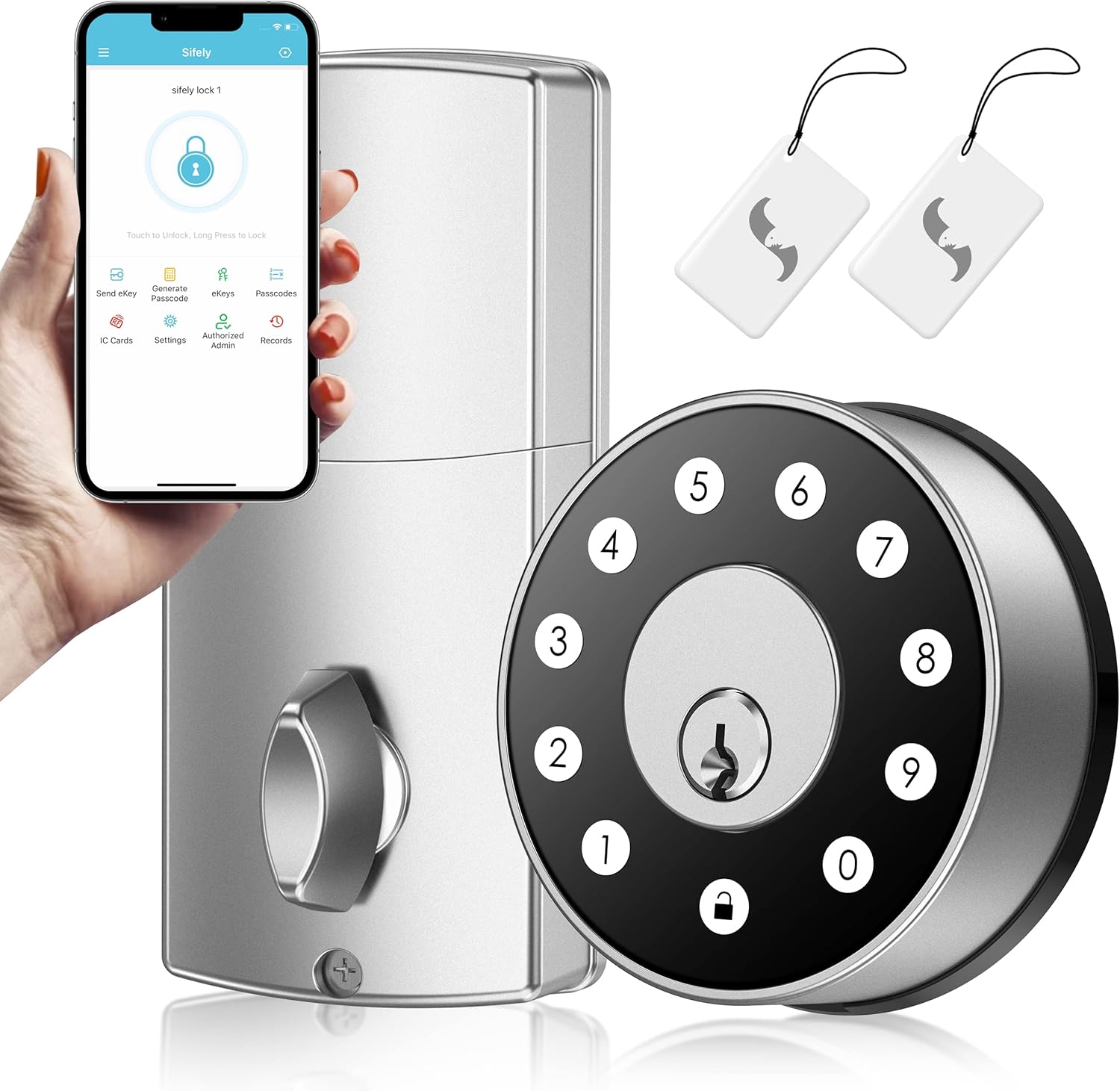 Sifely Smart Lock, Smart Lock Front Door, Keyless Entry Door Lock, Smart Deadbolt, Smart Door Lock, Deadbolt Lock, Digital Door Lock, Keypad Deadbolt Lock, Smart Lock Deadbolt (Fob Not Supported) Pack of 2