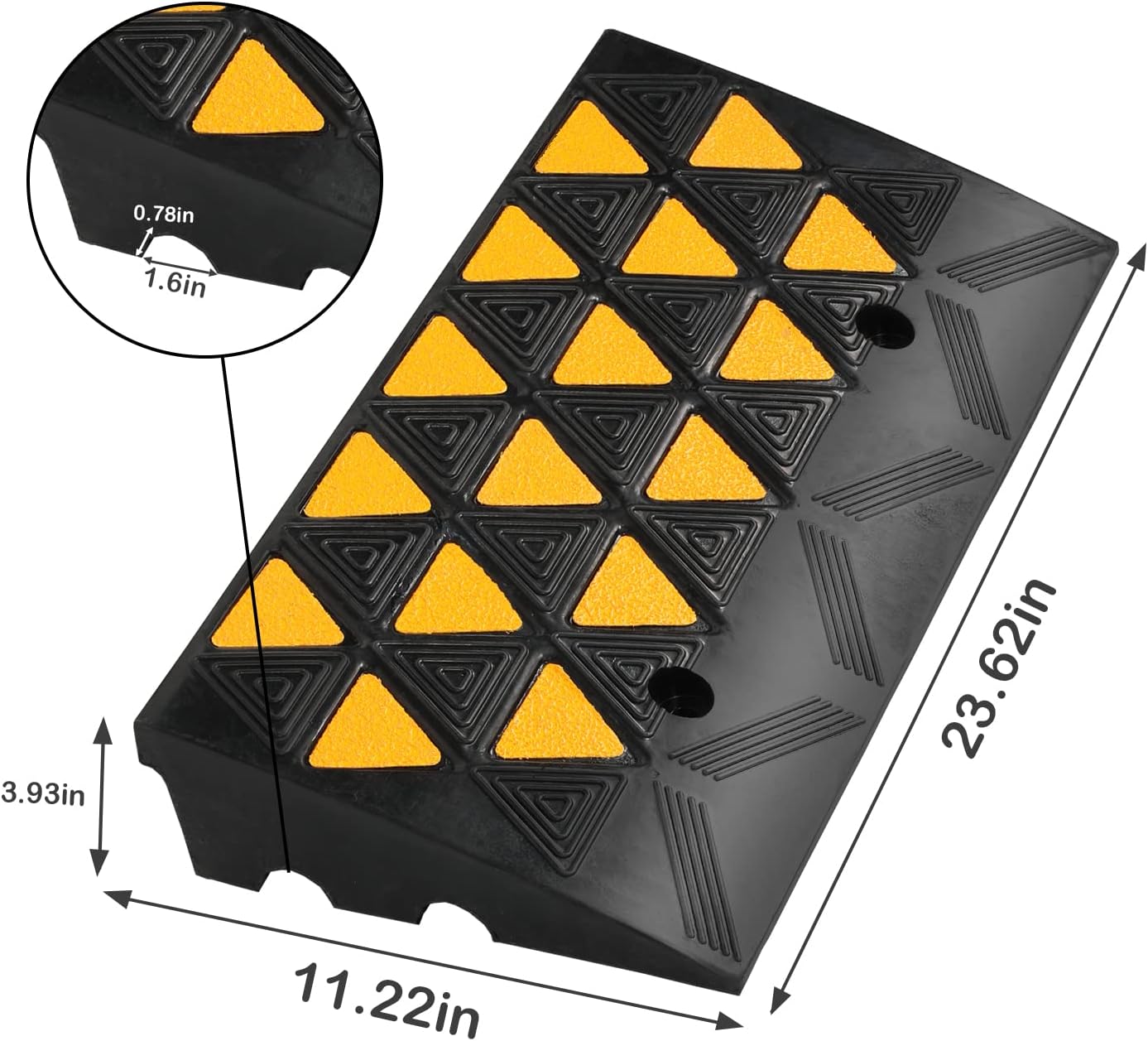 1 Pack Rubber Cable Protector Ramp 2 Channel Heavy Duty Wire Cord Ramp Hose Cable Ramp Protective Cover (2.3Feet) Pack of 2