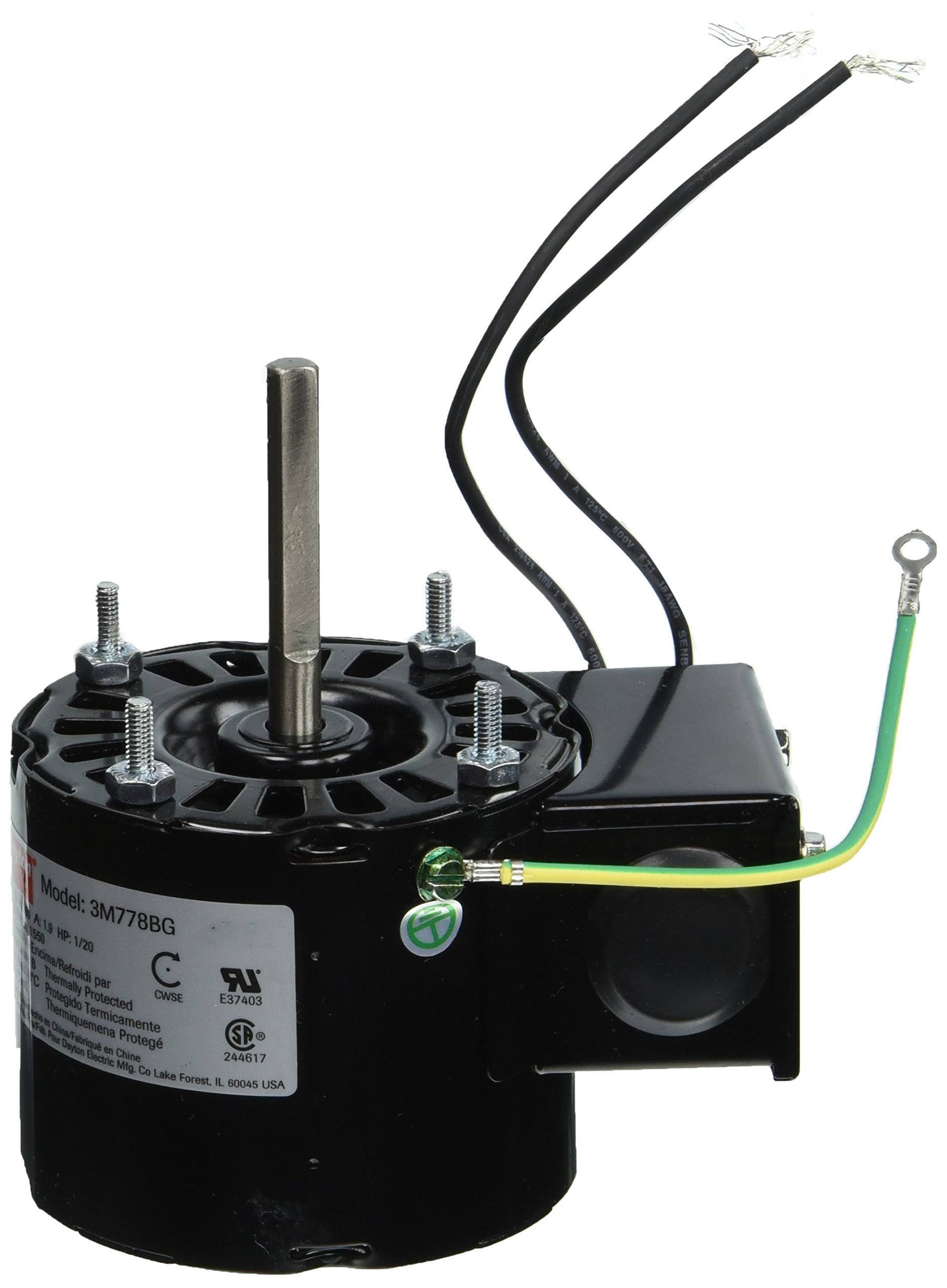 Dayton 3m778 HVAC Motor, 1/20 HP, 1550 RPM, 115V