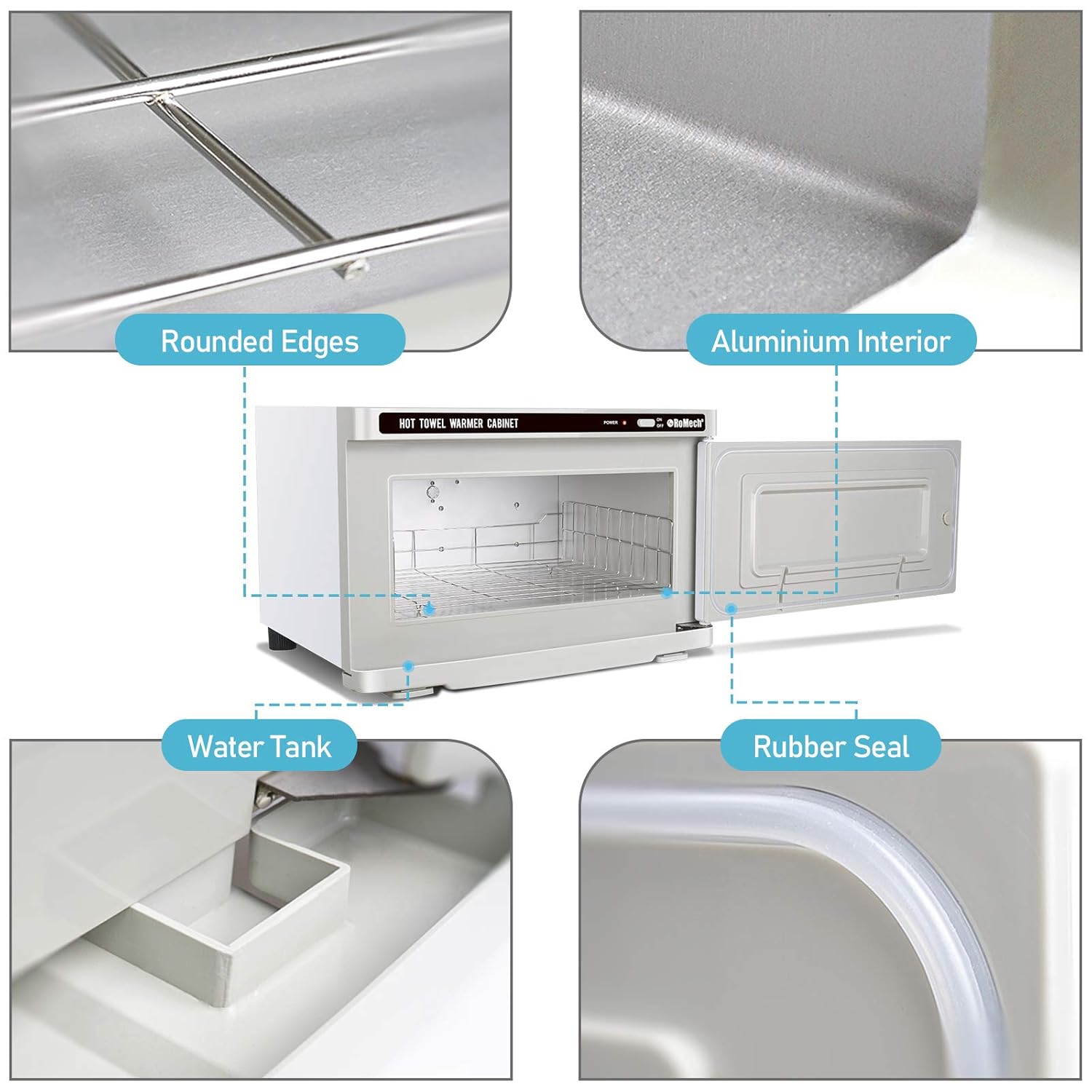 ROMECH Hot Towel Warmer Cabinet, Professional Towel Heater for Spa Massage Salon Home (4 Gallon Capacity)