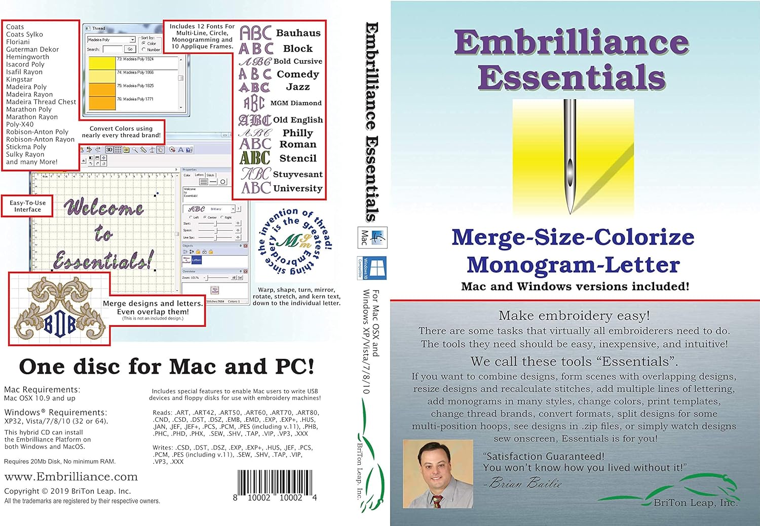 Embrilliance Essentials, Embroidery Software for Mac & PC